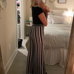 Aqua Womens Wide Leg Pants Split Wide Leg - White Multi size Small